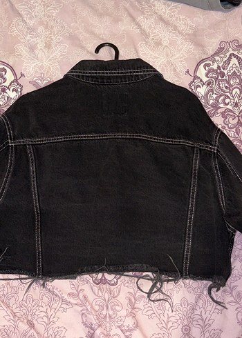 Zara Siyah Nakışlı Düğmeli Denim Ceket - Görsel 4