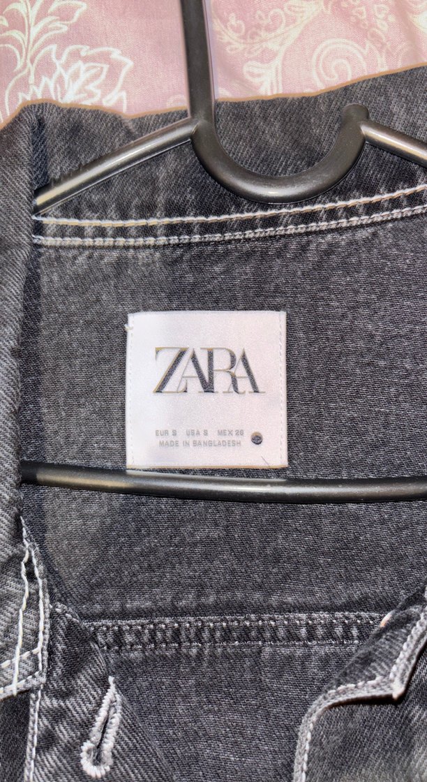 Zara Siyah Nakışlı Düğmeli Denim Ceket - Görsel 3