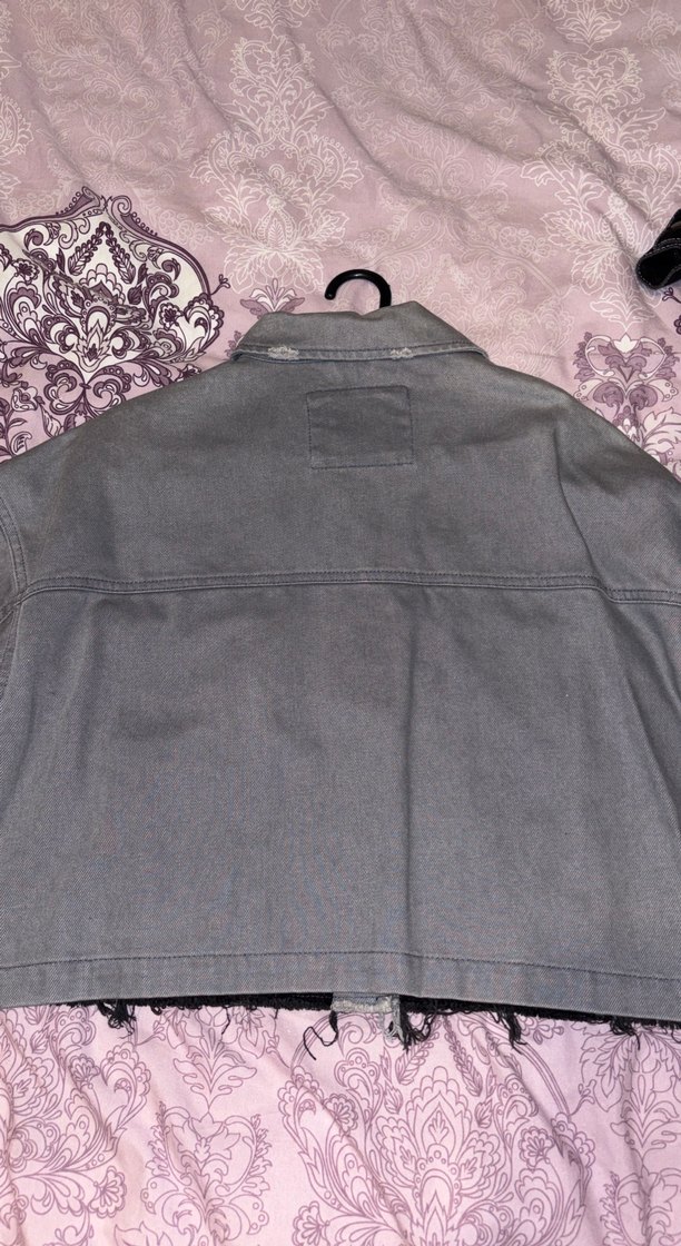 Zara Gri Düğmeli Oversize Denim Yelek - Görsel 4