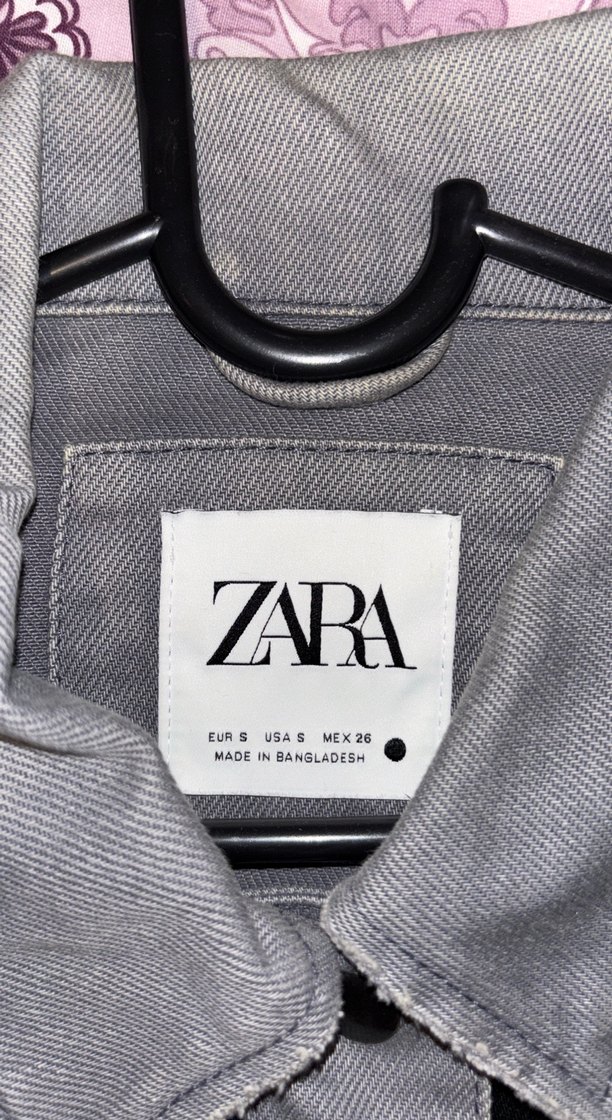 Zara Gri Düğmeli Oversize Denim Yelek - Görsel 2