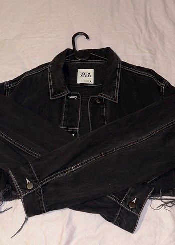 Zara Zara Siyah Düğmeli Kadın Denim Ceket