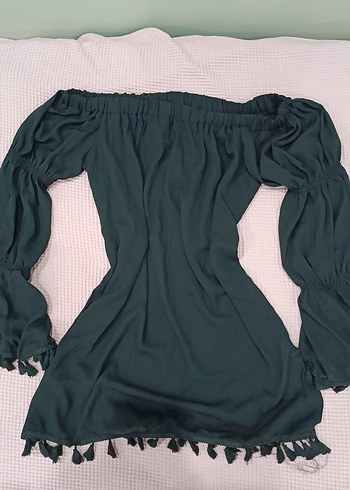 s Beden Siyah Bohem Uzun Kollu bikini elbisesi