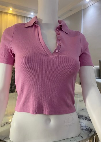 STRADIVARIUS POLO YAKA CROP TİŞÖRT