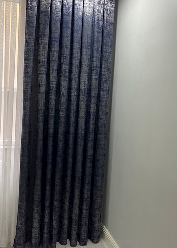 Lacivert Batik Desenli Modern Perde - Görsel 2