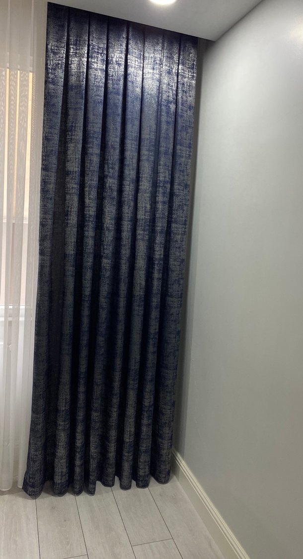 Lacivert Batik Desenli Modern Perde - Görsel 2