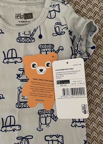 Kısa Kollu Bebek Erkek Body - Görsel 2