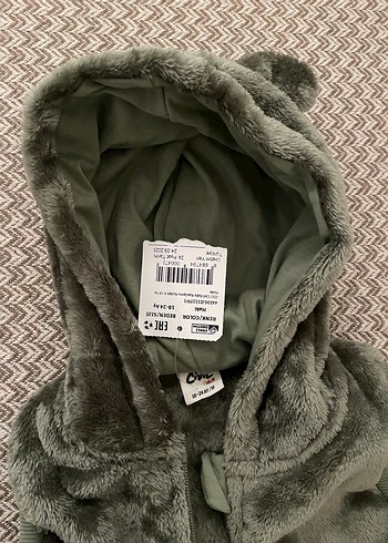 Haki Kapüşonlu Kulaklı Yelek - Görsel 2