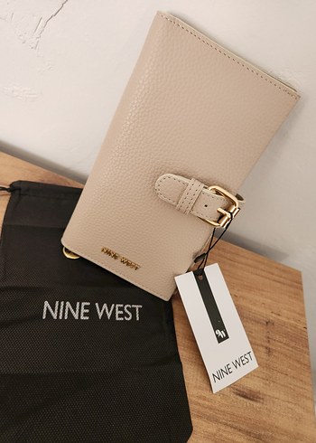 Nine West Bej Deri Kemerli Kadın Cüzdan