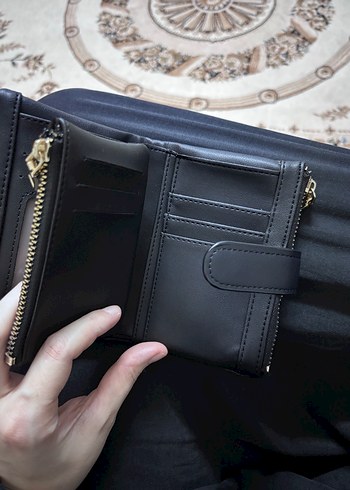 Siyah Deri Fermuarlı Kadın Cüzdanı - Görsel 7