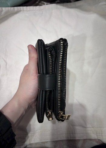 Siyah Deri Fermuarlı Kadın Cüzdanı - Görsel 8