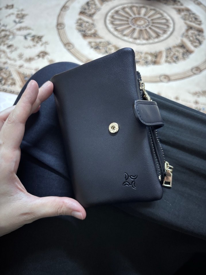 Siyah Deri Fermuarlı Kadın Cüzdanı - Görsel 4