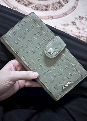 Kadın Deri Gri-Khaki Fermuarlı Cüzdan - Görsel 7