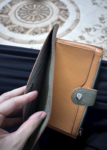 Kadın Deri Gri-Khaki Fermuarlı Cüzdan - Görsel 2