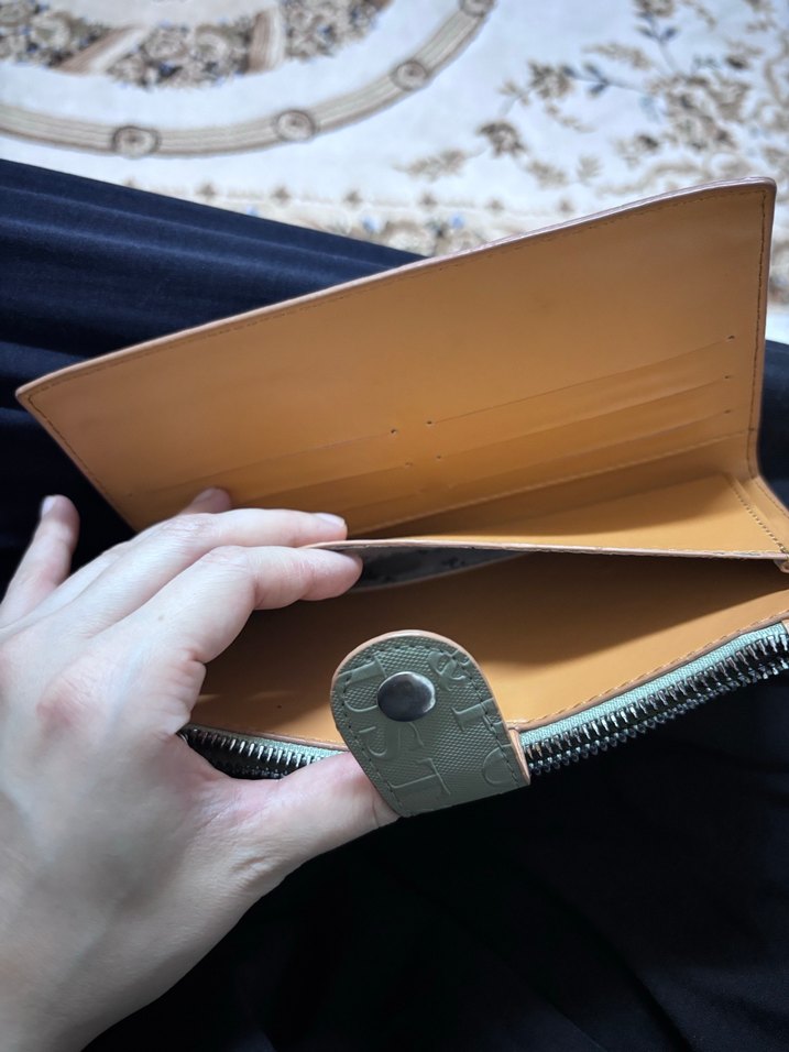 Kadın Deri Gri-Khaki Fermuarlı Cüzdan - Görsel 4