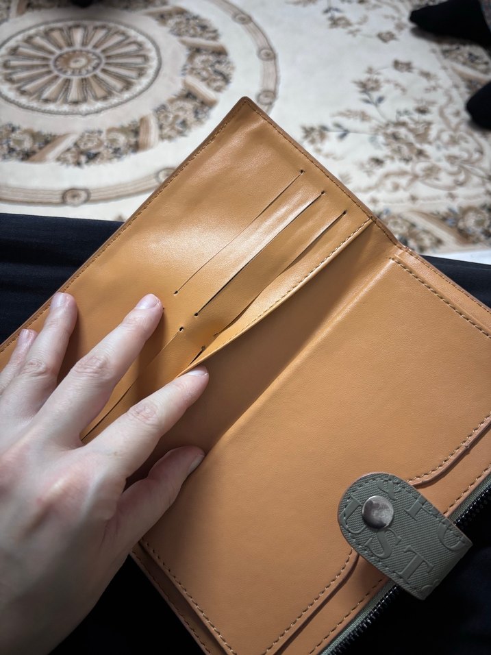 Kadın Deri Gri-Khaki Fermuarlı Cüzdan - Görsel 3