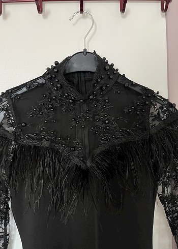 Siyah Nakışlı Kadın Elbise - Görsel 2