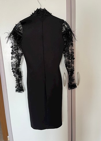 Siyah Nakışlı Kadın Elbise - Görsel 5