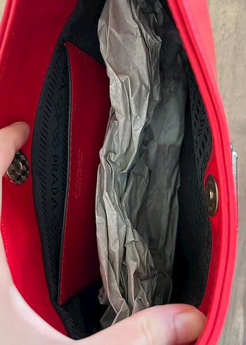 Kırmızı Deri Prada Kadın Çanta - Görsel 5