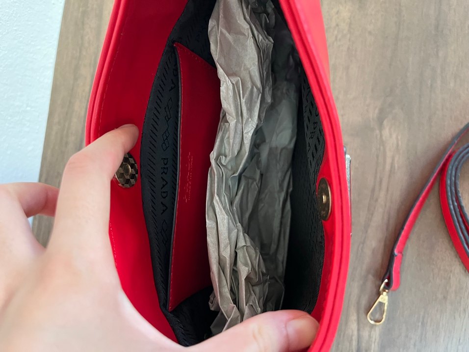 Kırmızı Deri Prada Kadın Çanta - Görsel 5