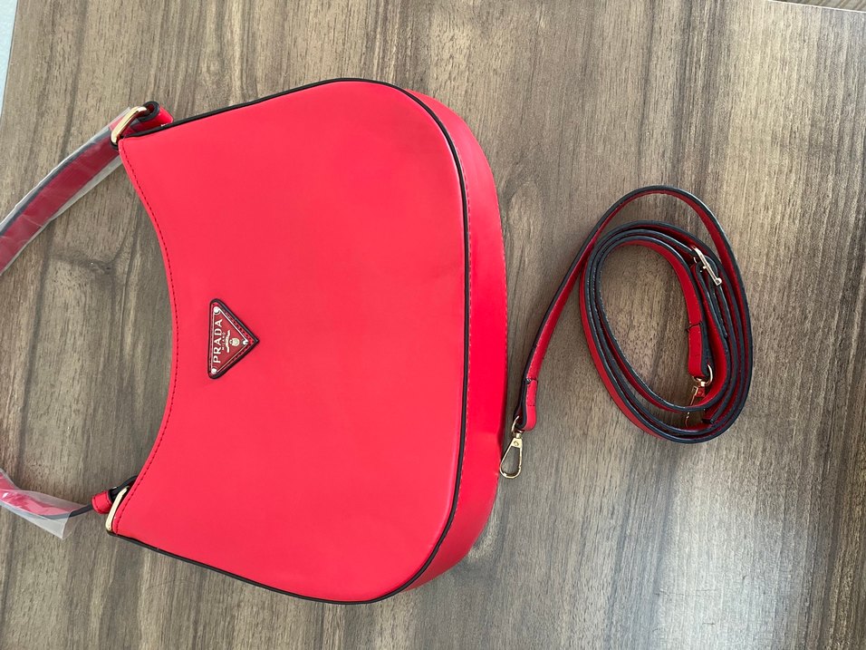 Kırmızı Deri Prada Kadın Çanta - Görsel 4