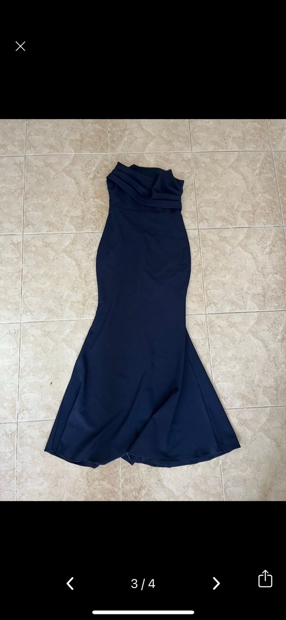 Lacivert abiye - Görsel 3