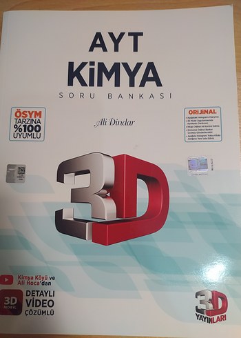 AYT Kimya Soru Bankası 3D Yayınları