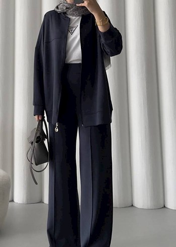 Lacivert Kadın modal Takımı oversize takım