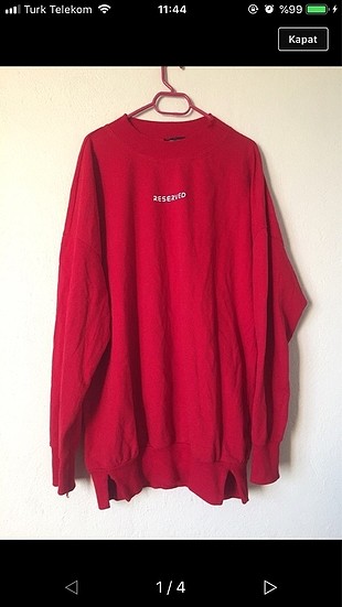 Kırmızı l oversize kazak