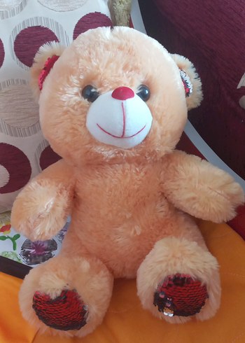 Renkli Detaylı Kahverengi Peluş Ayıcık