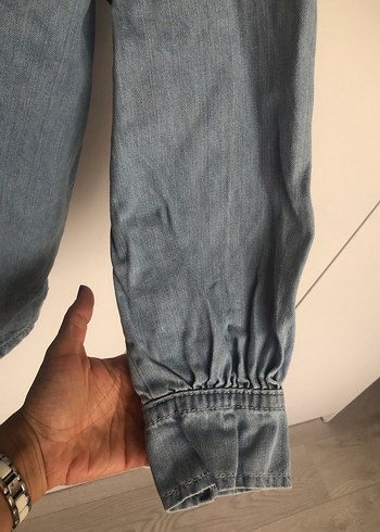 Trendyol & Milla Düğmeli Mavi Kadın Denim Gömlek