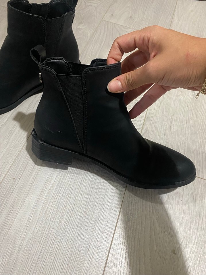 Siyah Kadın Bot, Tokalı, Kalın Topuklu - Görsel 3