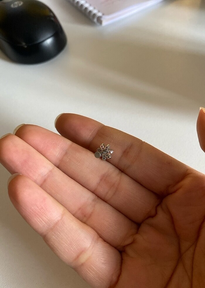 Kulak Tragus Çelik piercing - Görsel 3