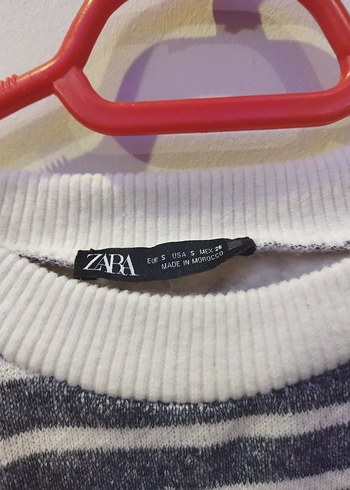 Gri Beyaz Çizgili Kadın kazak - Görsel 2