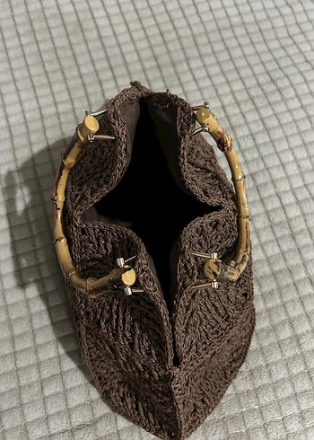 Kahverengi Örgü Kadın Çanta - Görsel 4