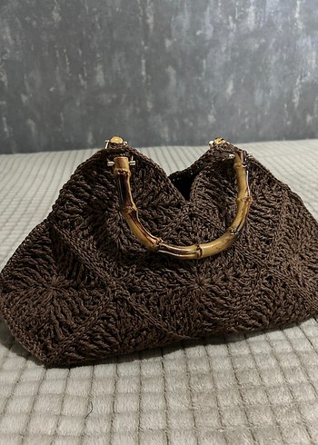 Kahverengi Örgü Kadın Çanta - Görsel 3