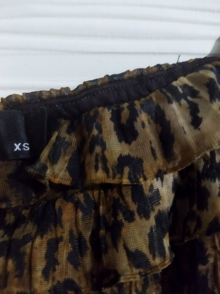 Kahverengi Leopar Desenli Kedi Elbisesi - Görsel 4