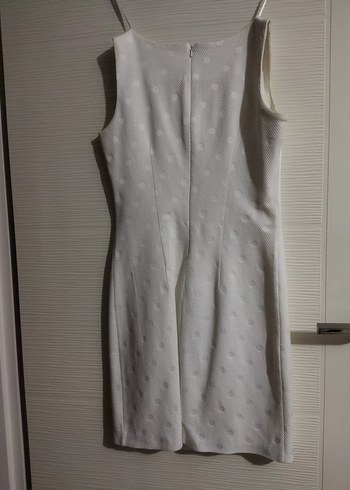 Beyaz Kolsuz Mini Bluz Fermuarlı - Görsel 3