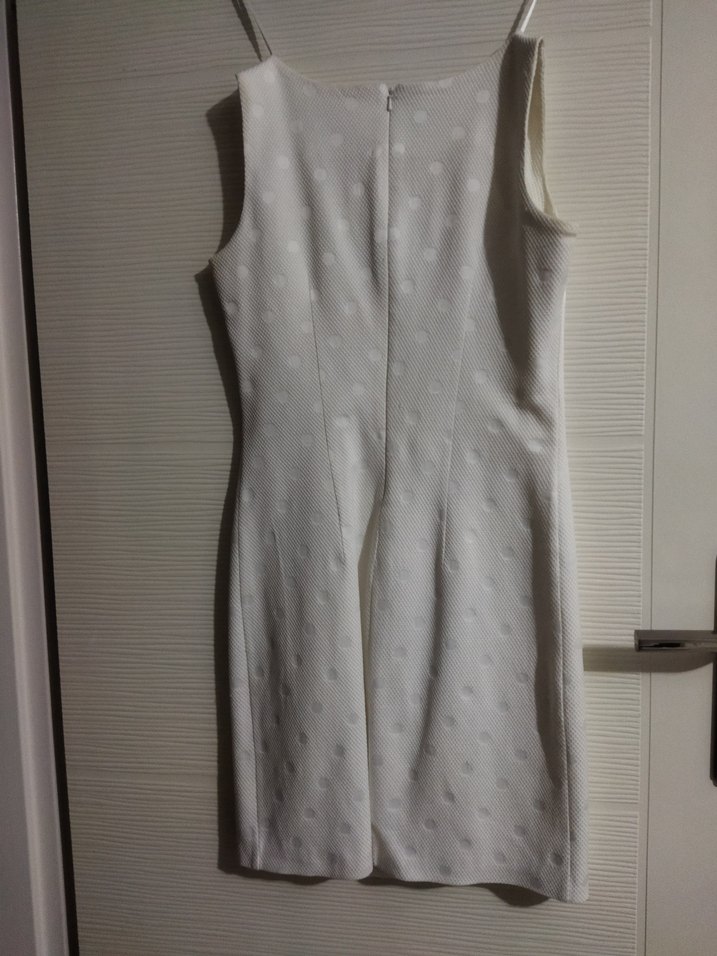 Beyaz Kolsuz Mini Bluz Fermuarlı - Görsel 3