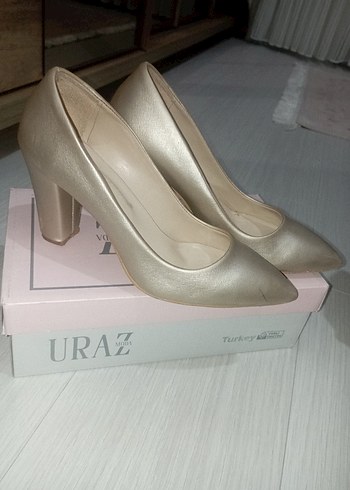 Bej Kadın Stiletto Blok Topuklu Diger