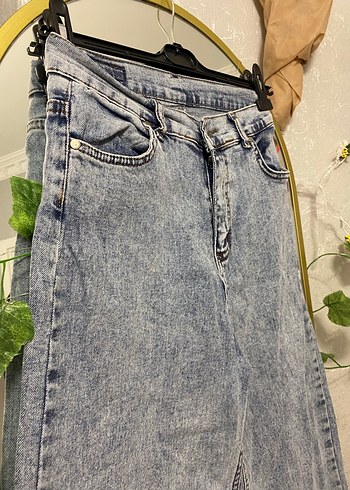 Mavi Bol Kesim Midi Kot Pantolon - Görsel 2