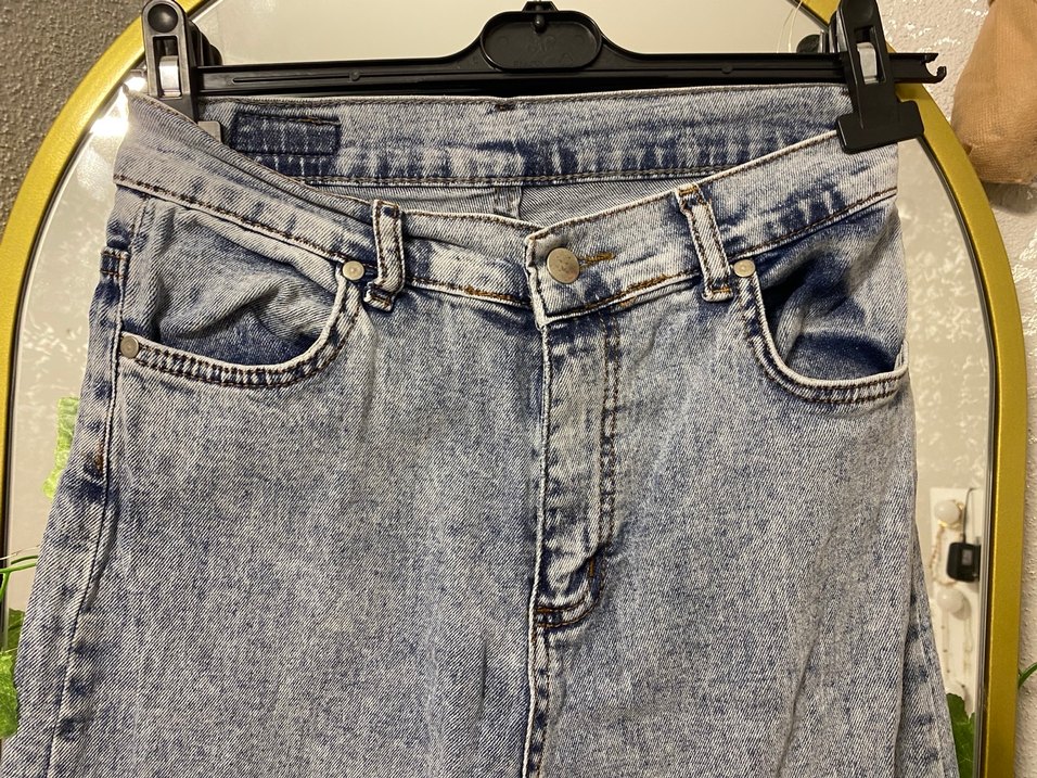 Mavi Bol Kesim Midi Kot Pantolon - Görsel 3