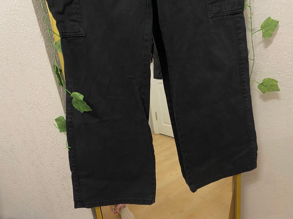 Siyah Kemerli Gevşek Kesim Kadın Kot Pantolon - Görsel 2