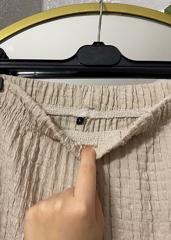 Bej Bol Kesim Pliseli  Kadın Pantolon - Görsel 3