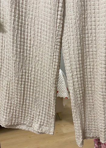 Bej Bol Kesim Pliseli  Kadın Pantolon - Görsel 4