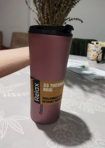 Relax Pembe Paslanmaz Çelik Termos Bardak - Görsel 2