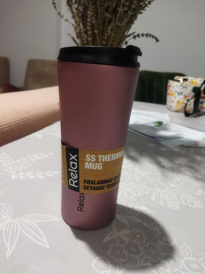Relax Pembe Paslanmaz Çelik Termos Bardak - Görsel 2