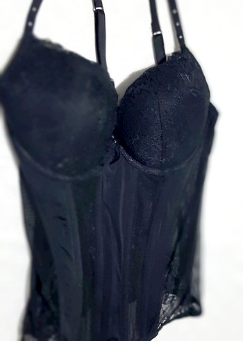 la senza Siyah Dantelli Gotik Strappy Büstiyer