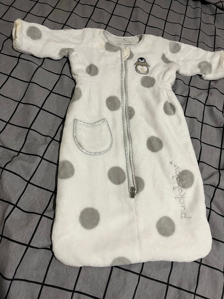 Puckababy Yenidoğan Uyku Tulumu 0-6 Ay Beyaz Benekli - Görsel 2