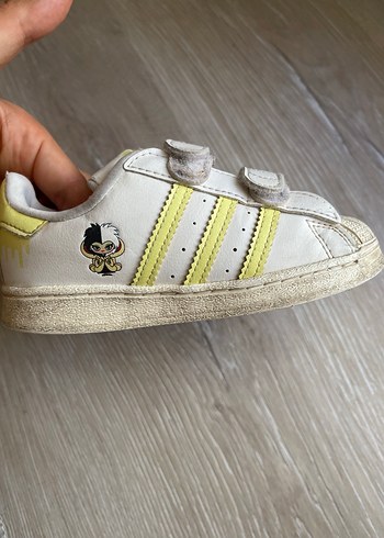 Beyaz Kız Çocuk Sneakers, Cırt Cırtlı, Nakışlı - Görsel 4