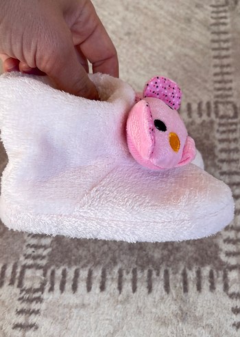 Kız Çocuk Pembe Peluş Ev Terliği - Görsel 3